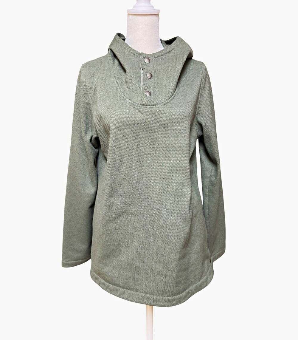 The North Face Stewies Women’s Green Fleece Pullover Hoodie Logo Size M
